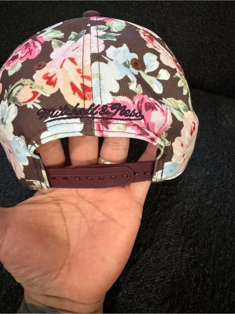 Mitchell & Ness Floral Kids Baseball Cap in Purple and Pink